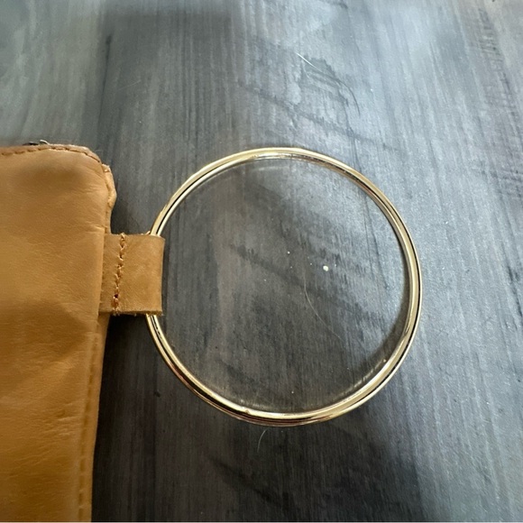 Tan Wristlet Clutch with Ring Handle - Picture 3 of 9